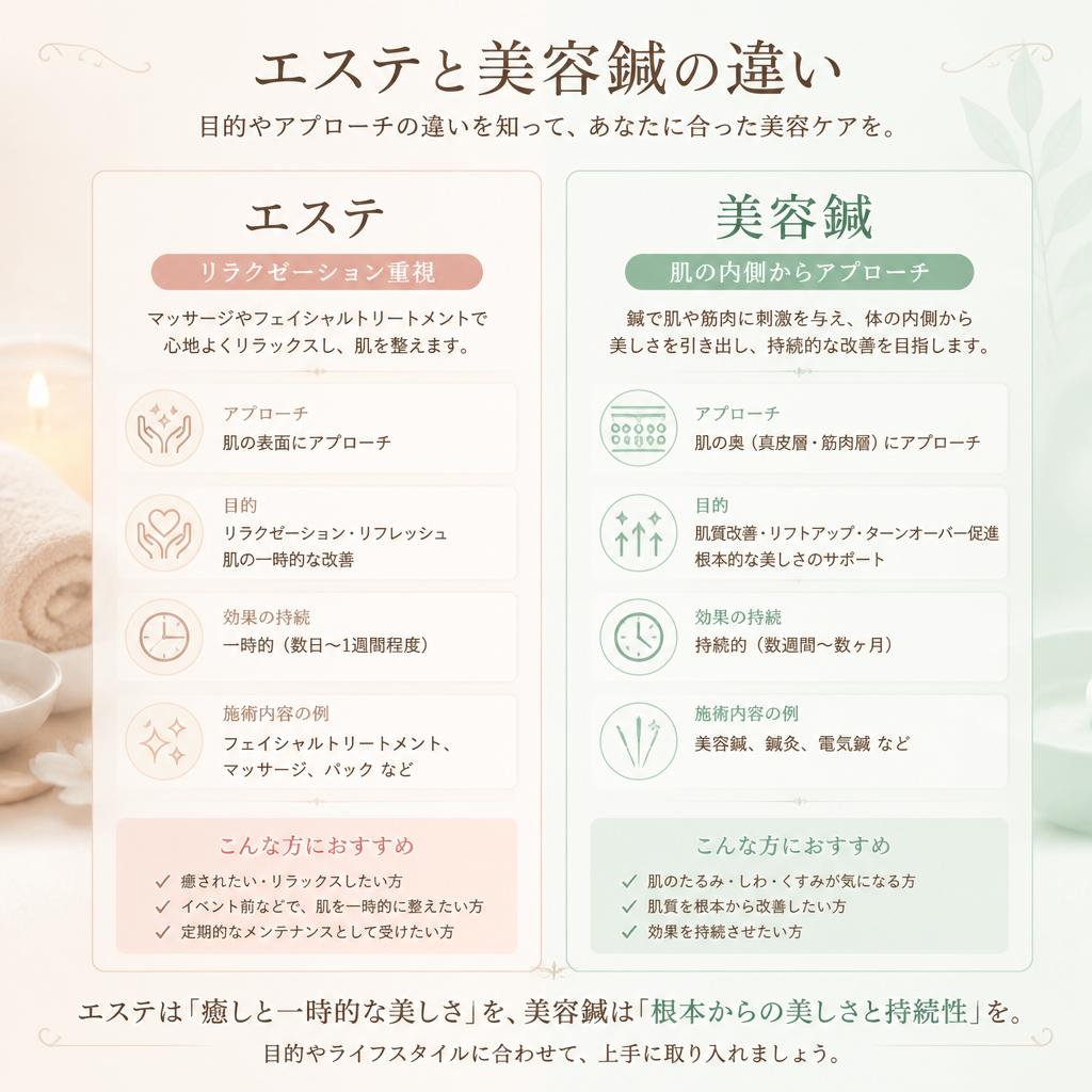 エステとの違い：アプローチの違いを理解する